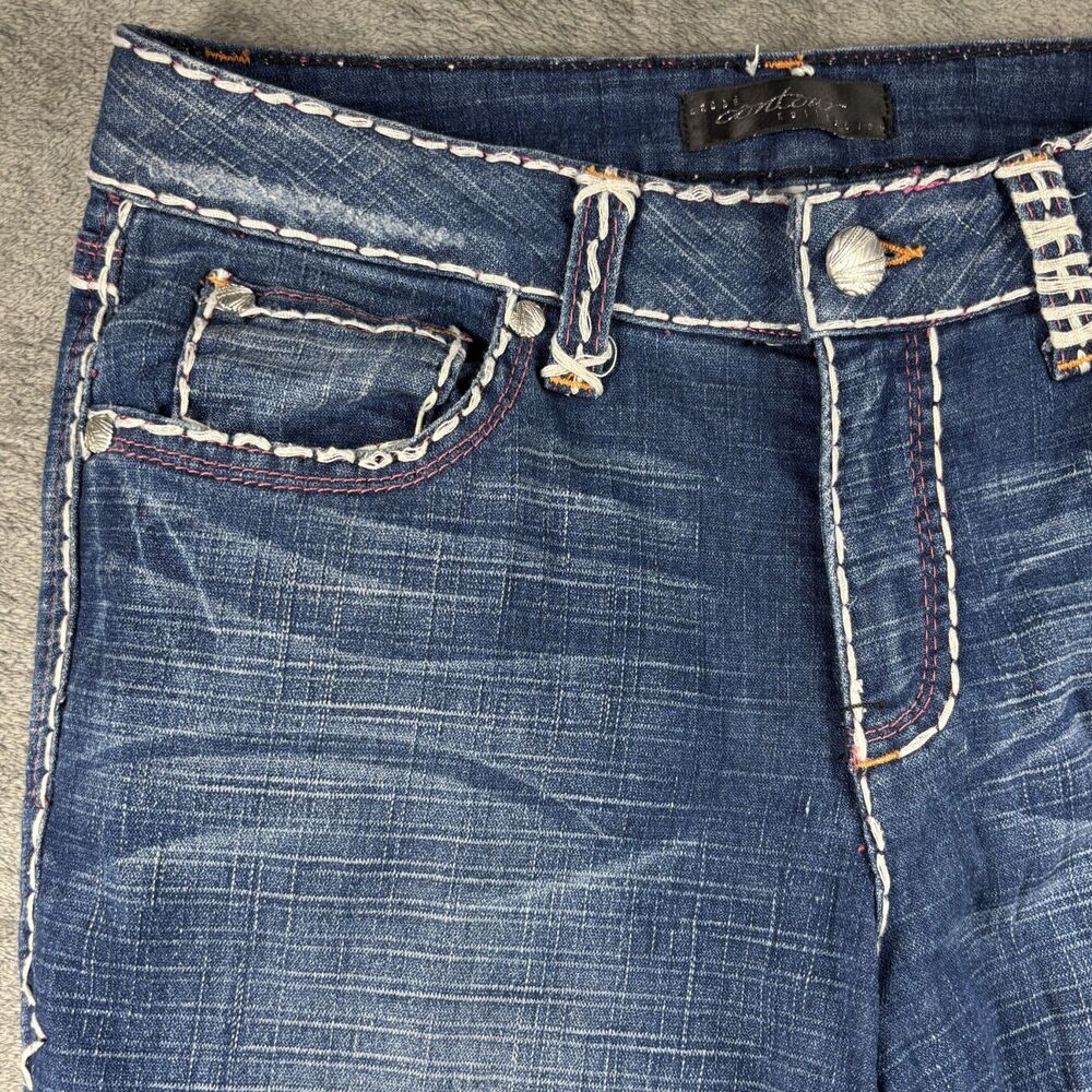 Cache Contour Collection Women Jeans Vintage Y2K Thick Stitch Flare Size 12 M261 - Picture 2 of 10